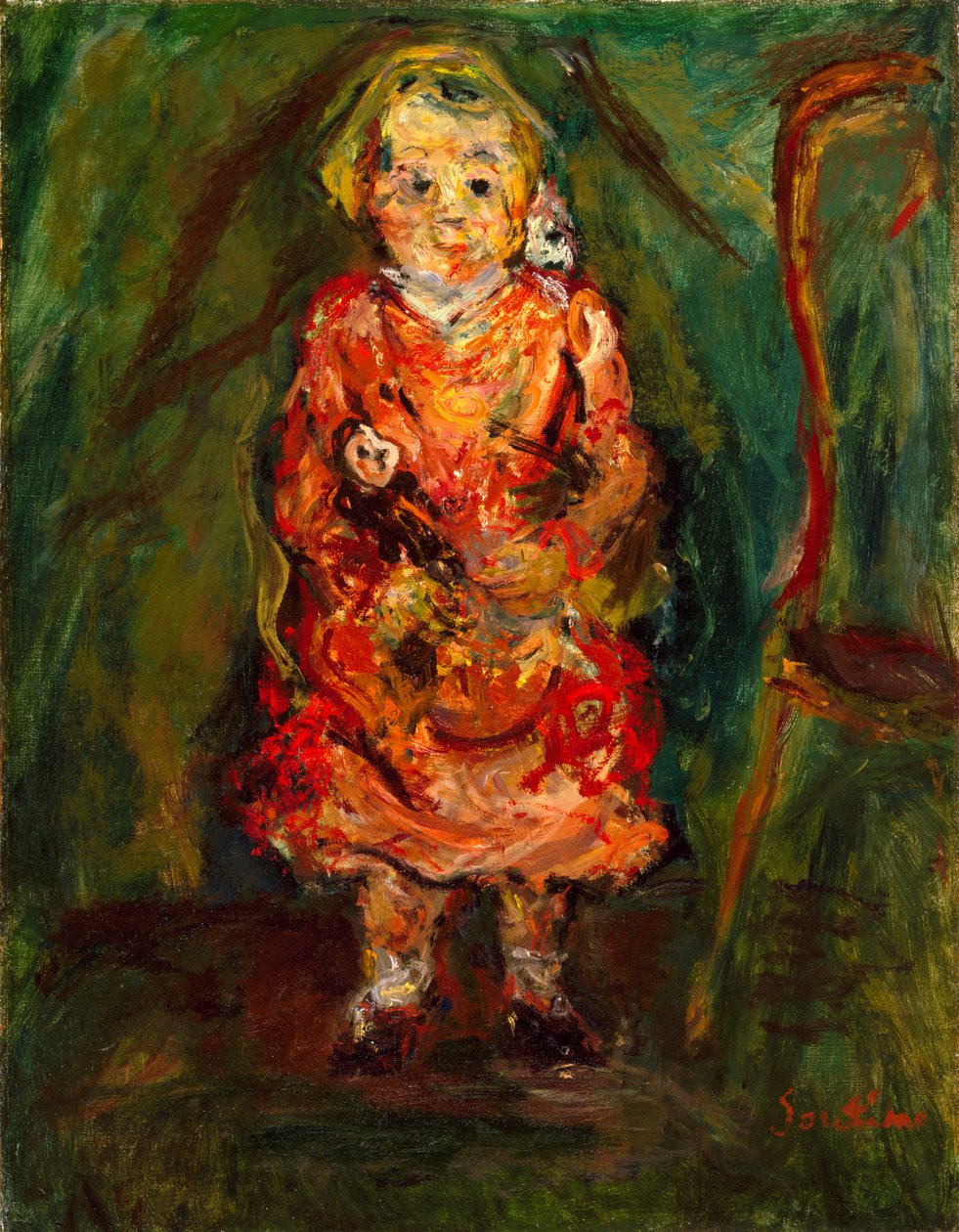 Rapariga com uma boneca, 1926-27 de Chaim Soutine