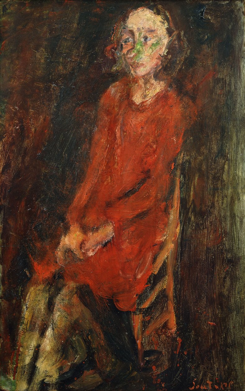 Jovem mulher de vermelho; Jovem de vermelho, 1928 de Chaim Soutine