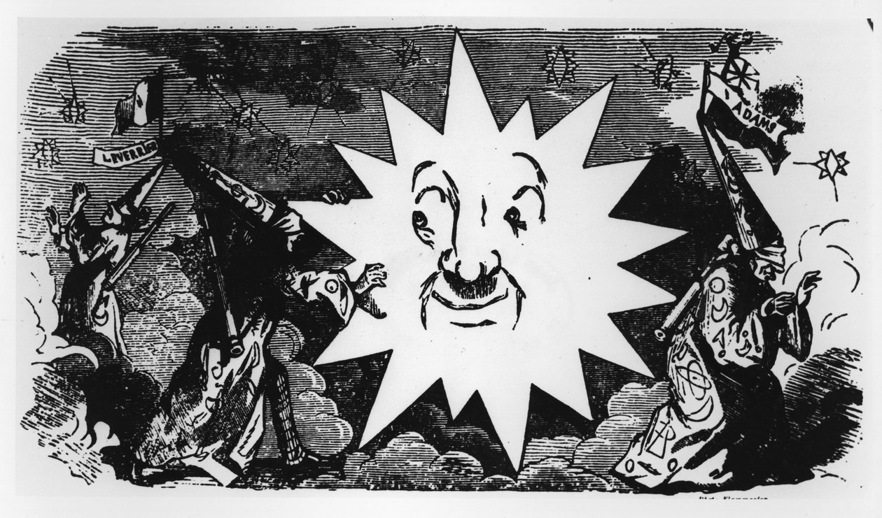 Caricatura da descoberta de Netuno, de &39;Le Charivari&39;, 1 de janeiro de 1847 de Cham