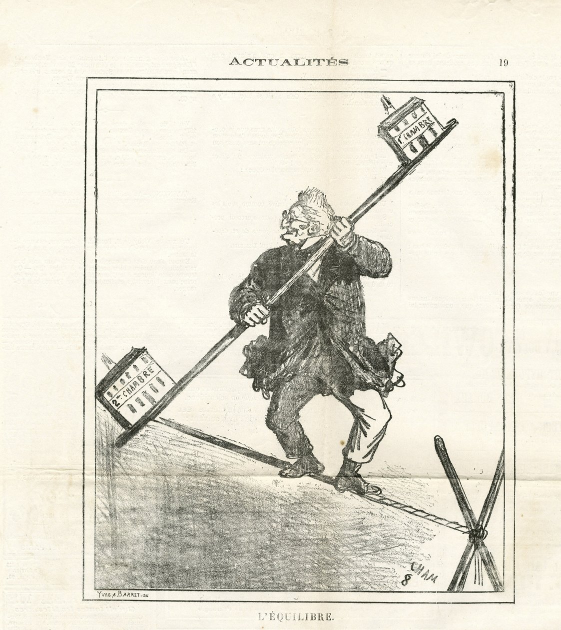 Ilustração de Cham (1819-1879) em Le Charivari de Amédée de Noé