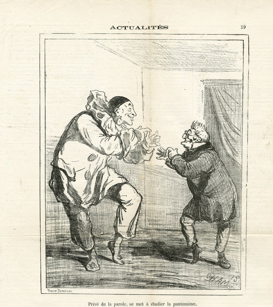 Ilustração de Cham (1819-1879) em Le Charivari de Amédée de Noé