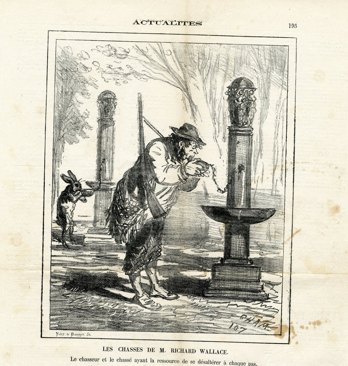 Ilustração de Cham (1819-1879) em Le Charivari de Amédée de Noé
