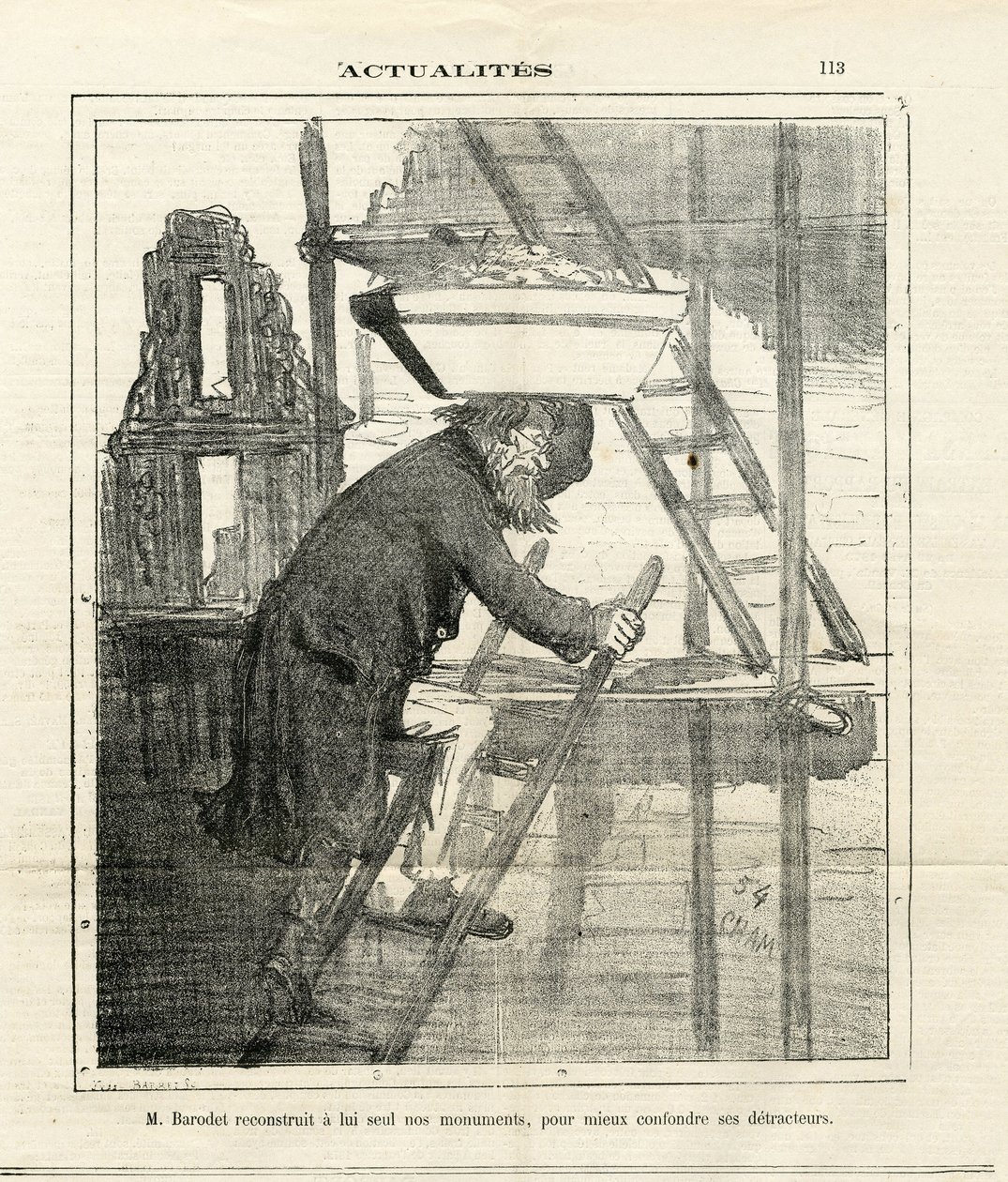 Ilustração de Cham (1819-1879) em Le Charivari de Amédée de Noé
