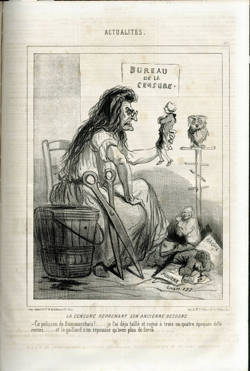 Ilustração de Cham (1819-1879) em Le Charivari de Amédée de Noé