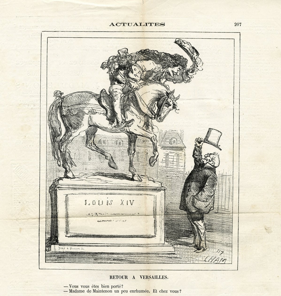 Ilustração de Cham (1819-1879) em Le Charivari de Amédée de Noé