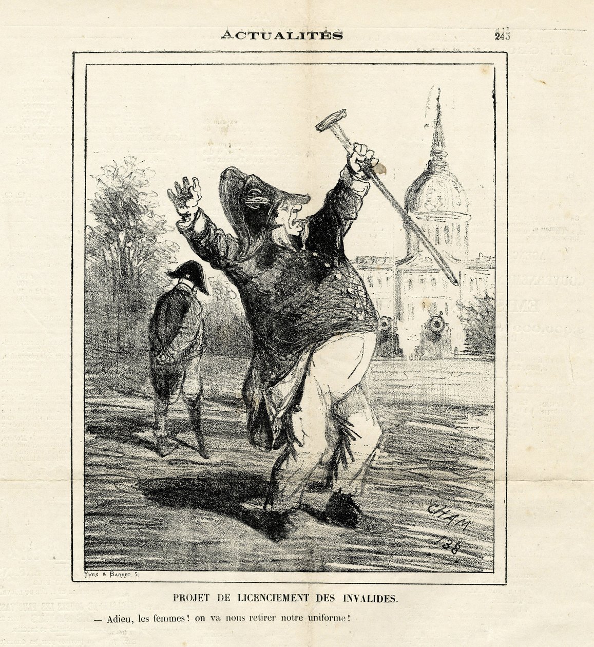 Ilustração de Cham (1819-1879) em Le Charivari de Amédée de Noé