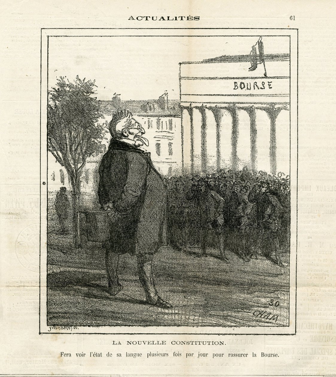 Ilustração de Cham (1819-1879) em Le Charivari de Amédée de Noé
