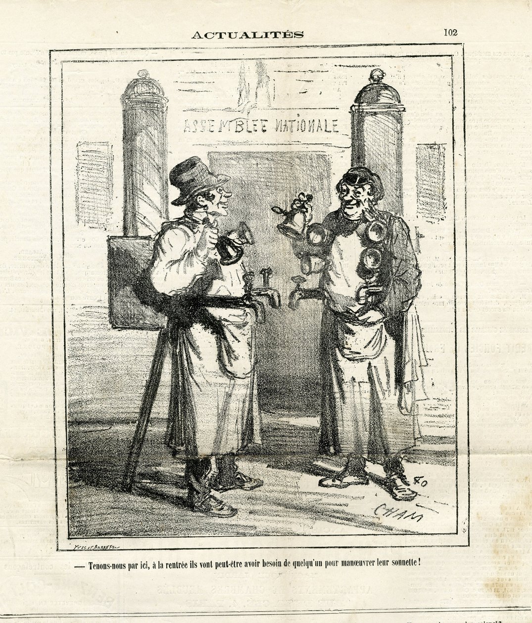 Ilustração de Cham (1819-1879) em Le Charivari de Amédée de Noé