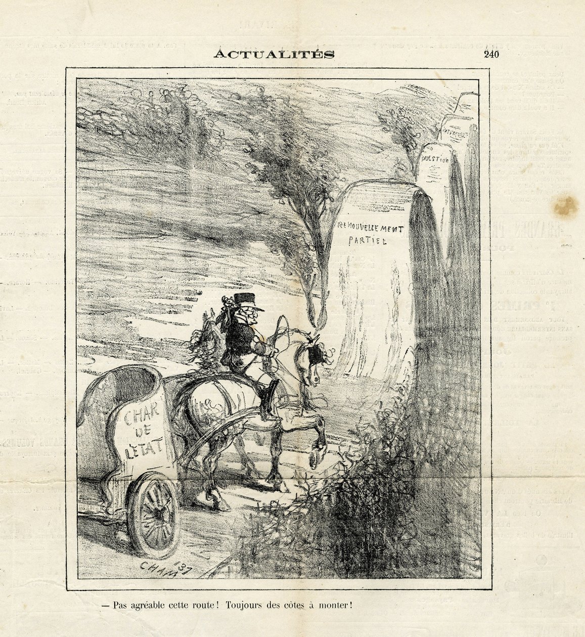 Ilustração de Cham (1819-1879) em Le Charivari de Amédée de Noé