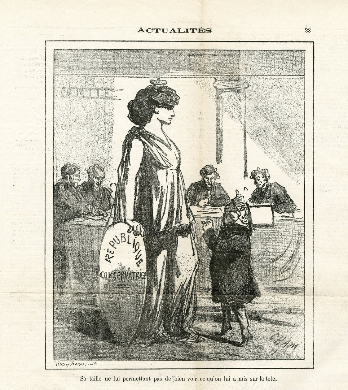 Ilustração de Cham (1819-1879) em Le Charivari de Amédée de Noé