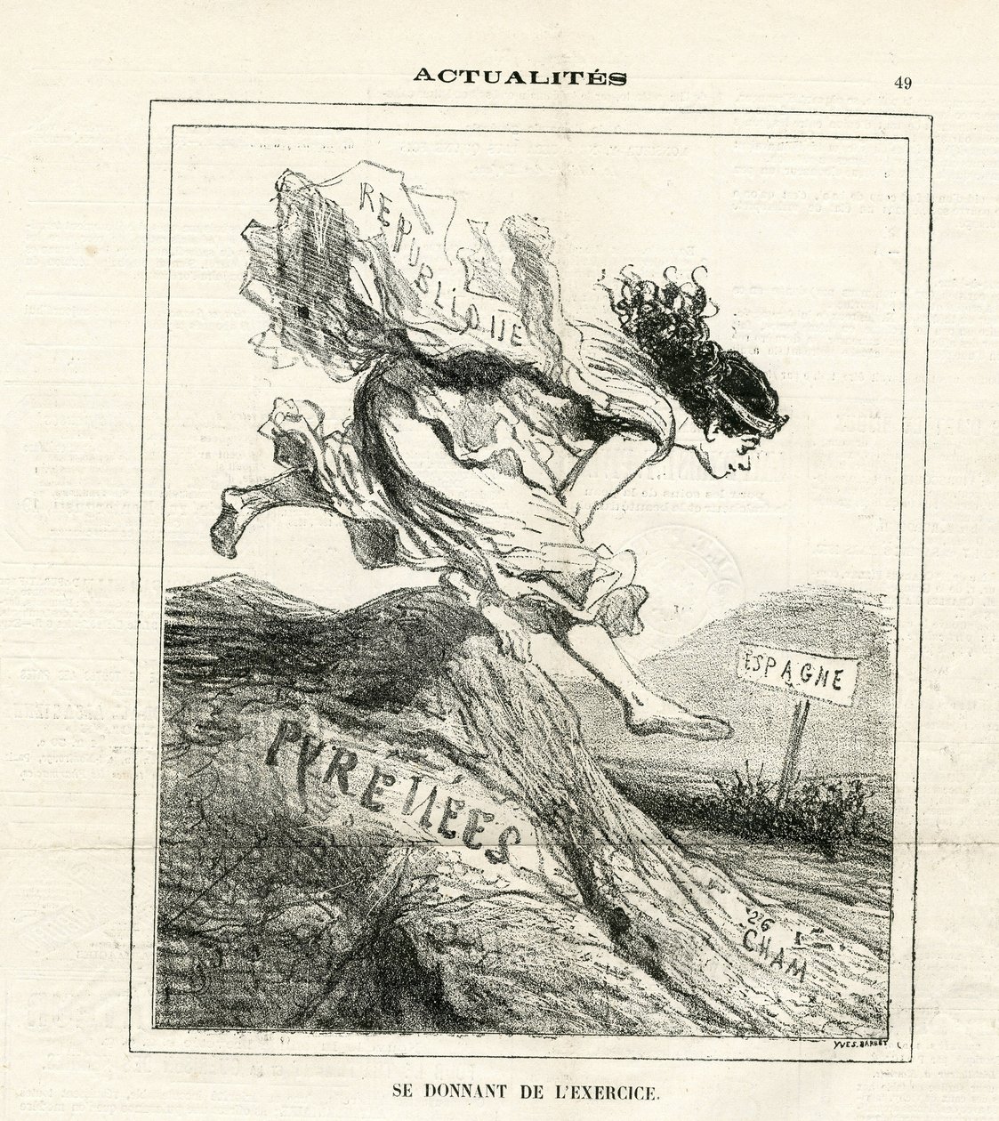 Ilustração de Cham (1819-1879) em Le Charivari de Amédée de Noé