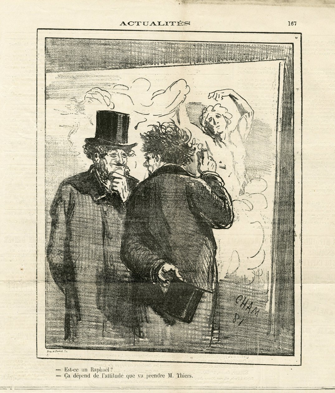 Ilustração de Cham (1819-1879) em Le Charivari de Amédée de Noé
