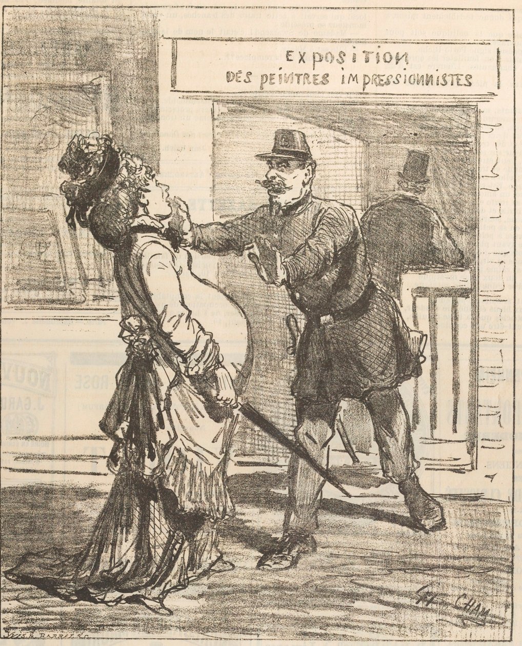 Senhora, não é aconselhável entrar!. Le Charivari, 16 de abril de 1877, 1877. de Cham