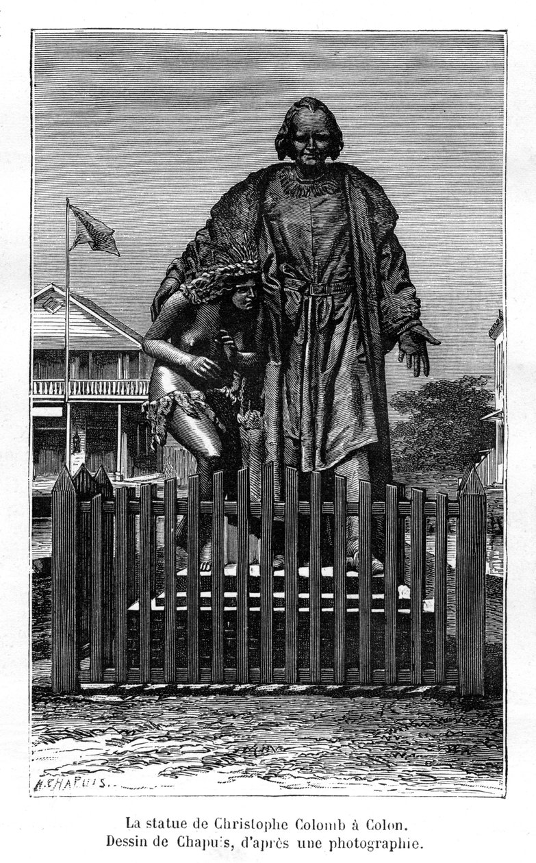 Estátua de Cristóvão Colombo, Colón, Panamá, século XIX de Chapuis
