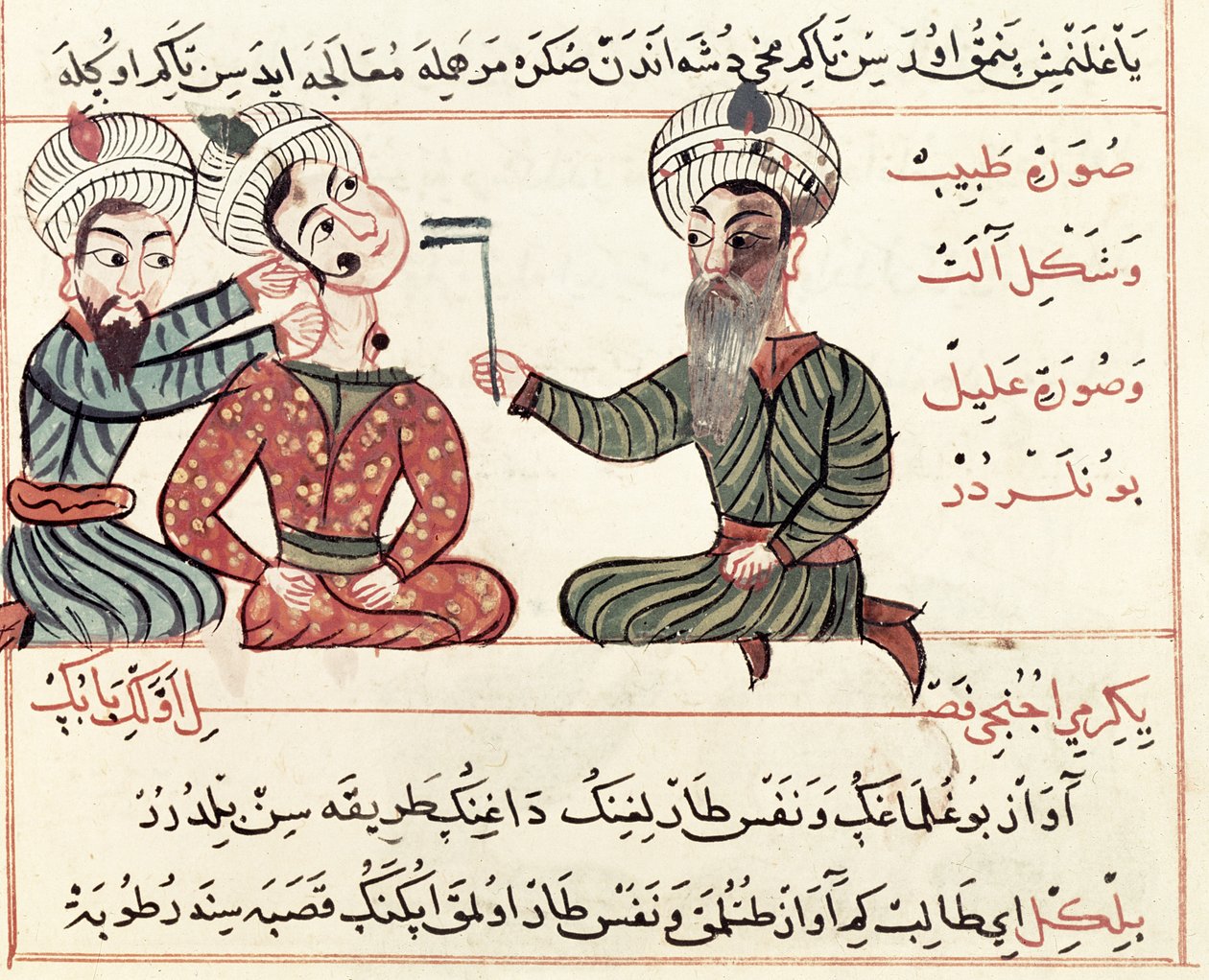 Sra. Tur Turc 693 fol.29v Cauterização de Scrofula, 1466 de Charaf ed Din