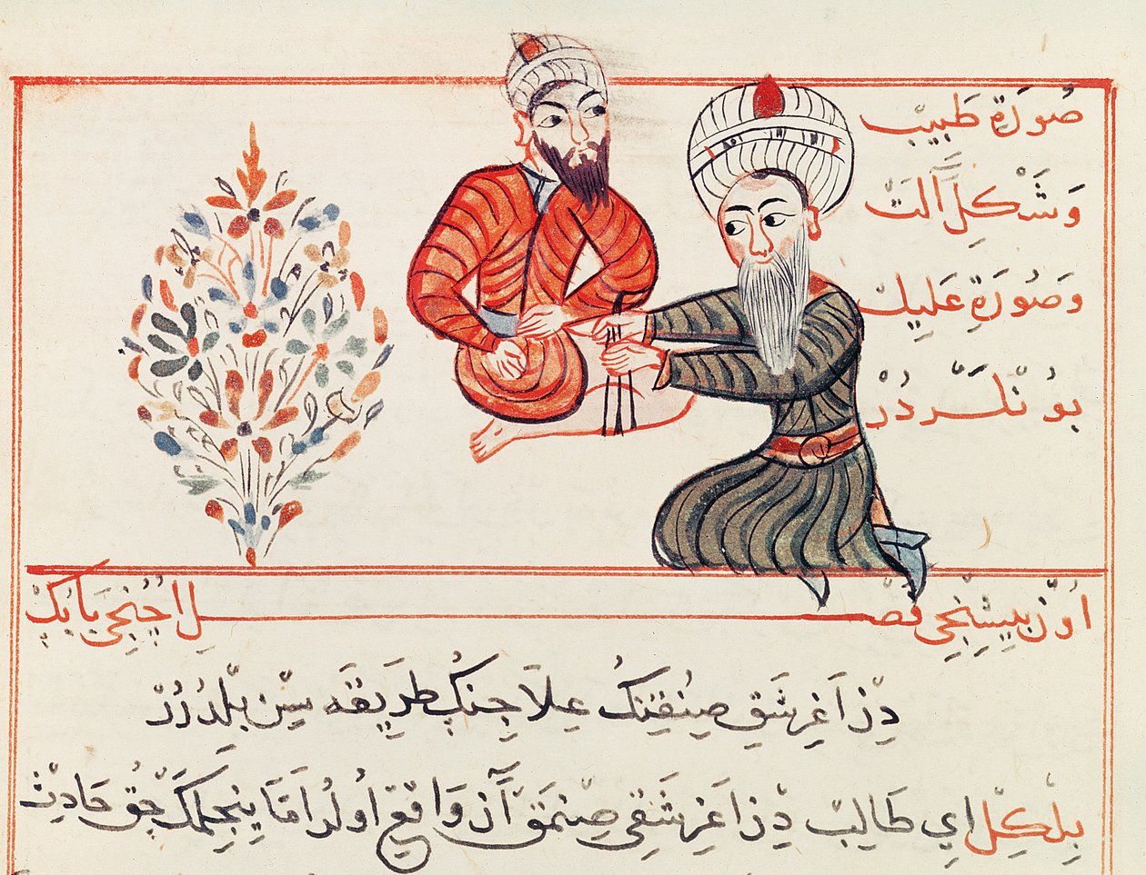 Ms Sup Turc 693 fol. 188 Redução ou ajuste de um fêmur fraturado, 1466 de Charaf ed Din