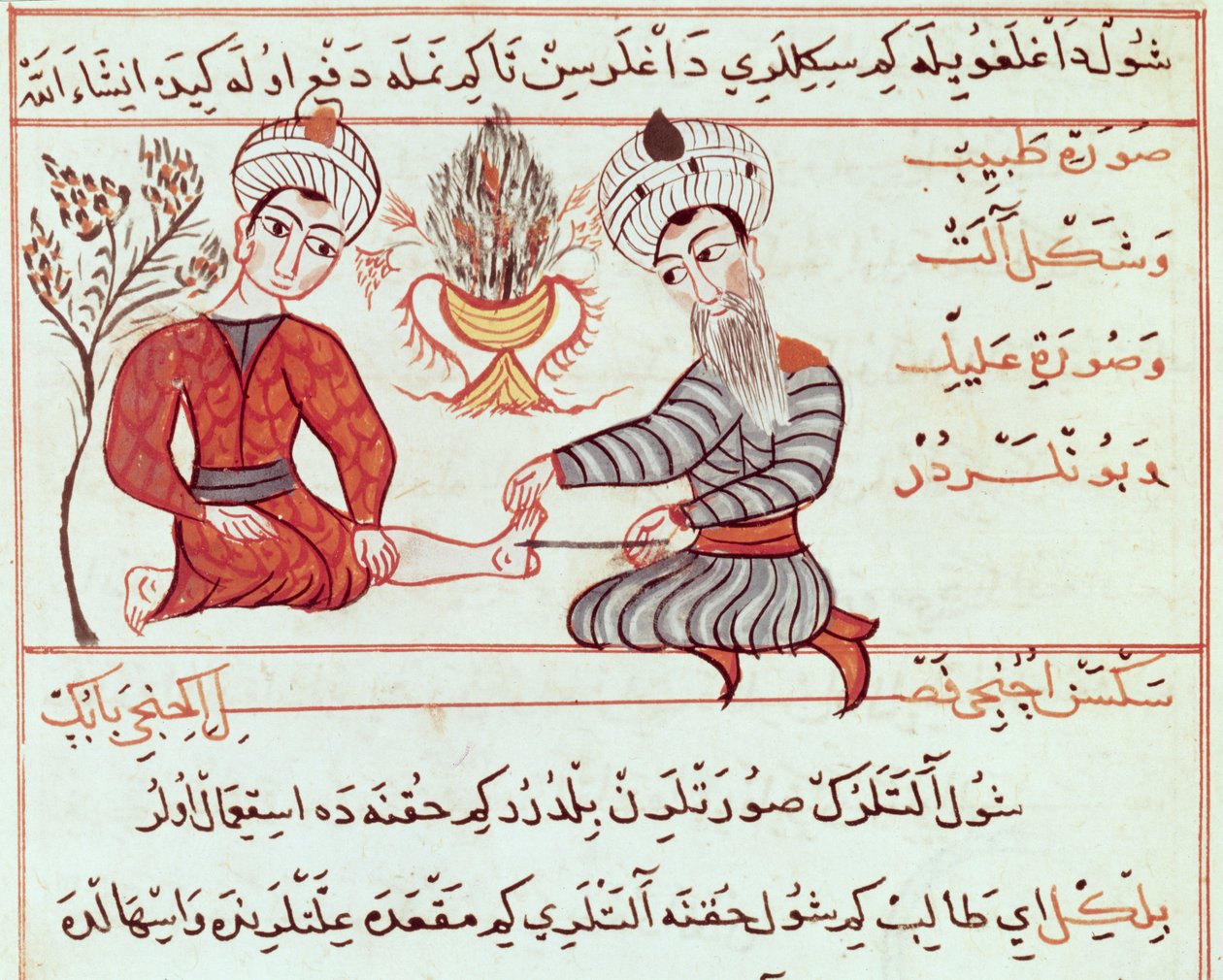 Ms Tur Tur 693 fol.125 Tratamento de furúnculos e verrugas, 1466 de Charaf ed Din