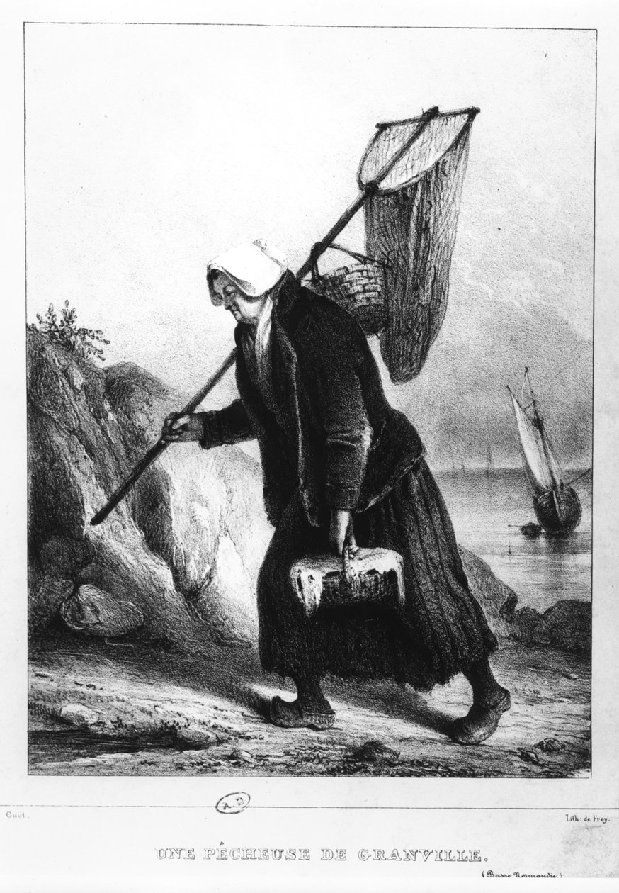 Pescadora de Granville, Normandia, França, c.1840 de Charlemagne Oscar Guet