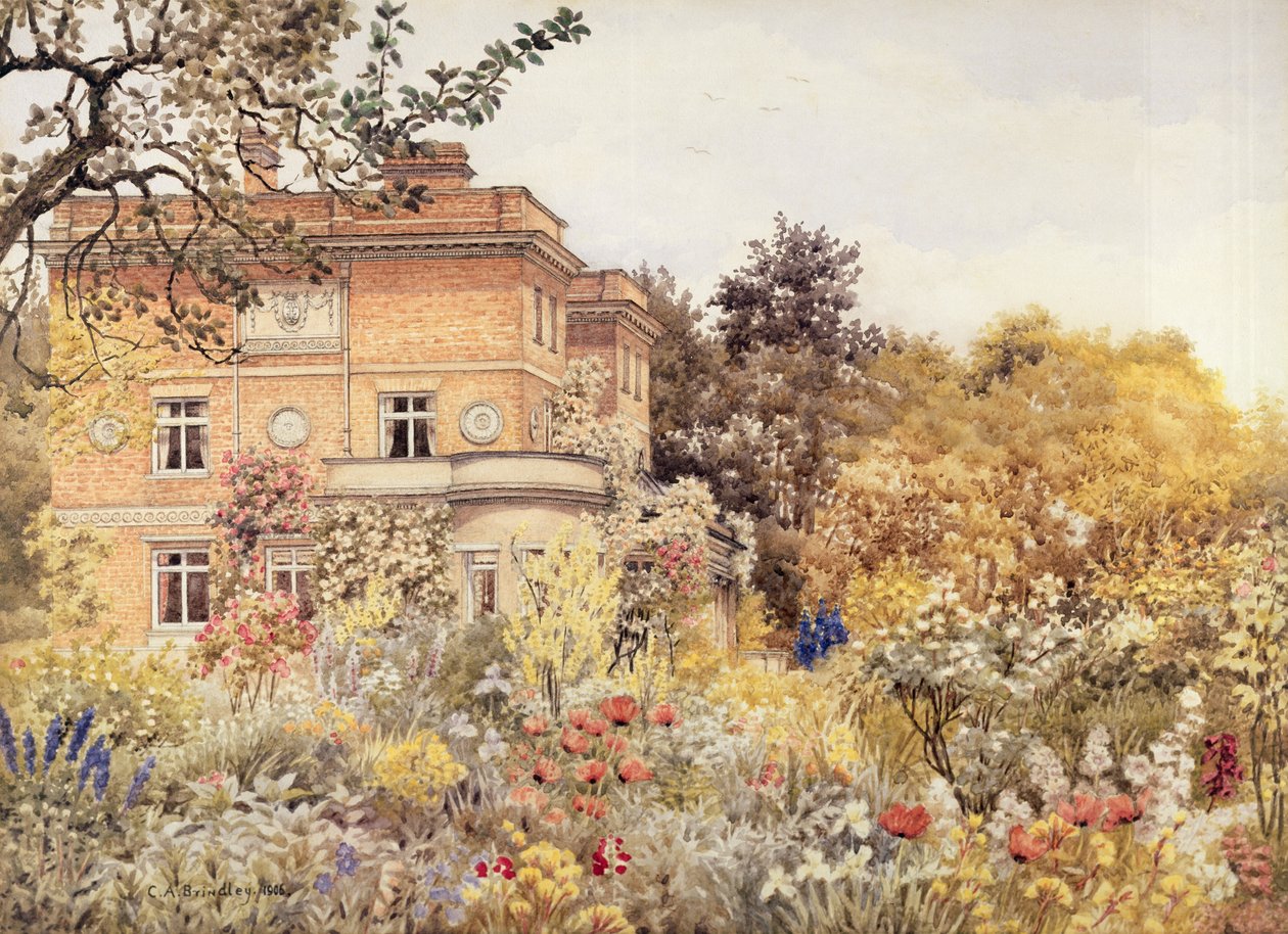 Corte de Kiftsgate, Gloucestershire, 1906 (wc no papel) de Charles A. Brindley