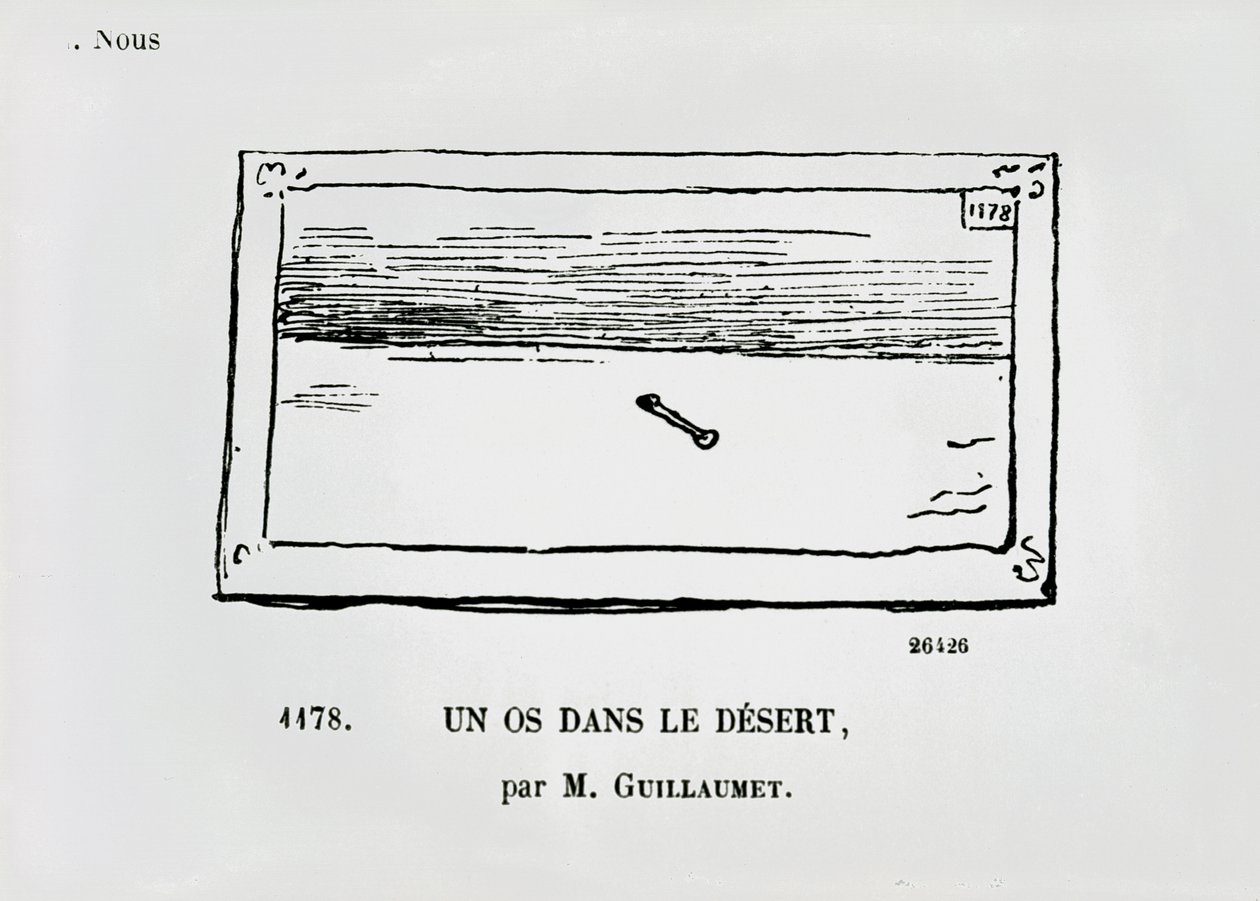 Um osso no deserto, caricatura de uma pintura O deserto de Gustave Guillaumet de &39;Le Journal Amusant&39; no.649, 6 de junho de 1868 de Charles Albert d Arnoux Bertall