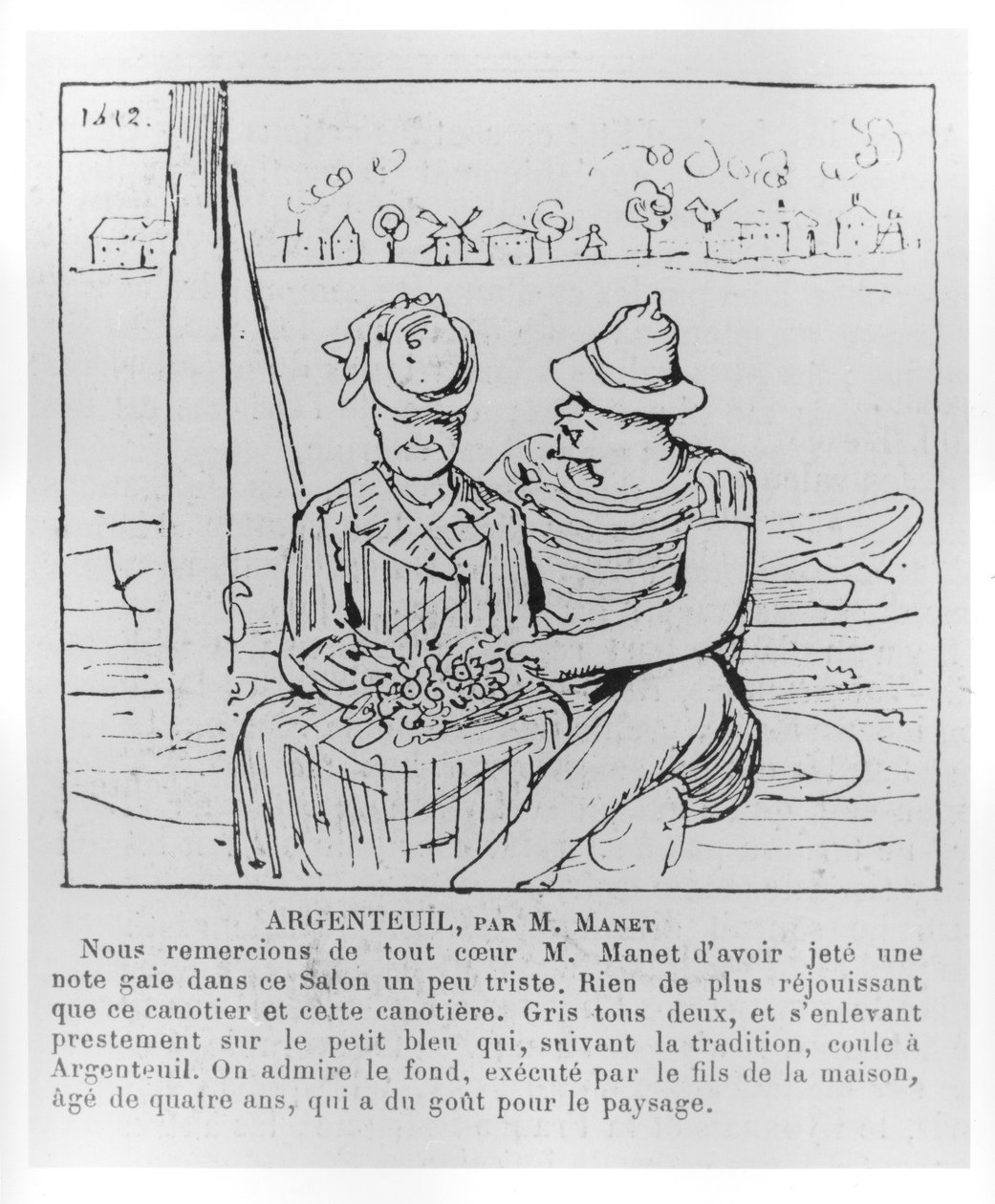 Argenteuil por Monsieur Manet, caricatura de &39;The Comic Review of the Salon de 1875&39; de Charles Albert d Arnoux Bertall