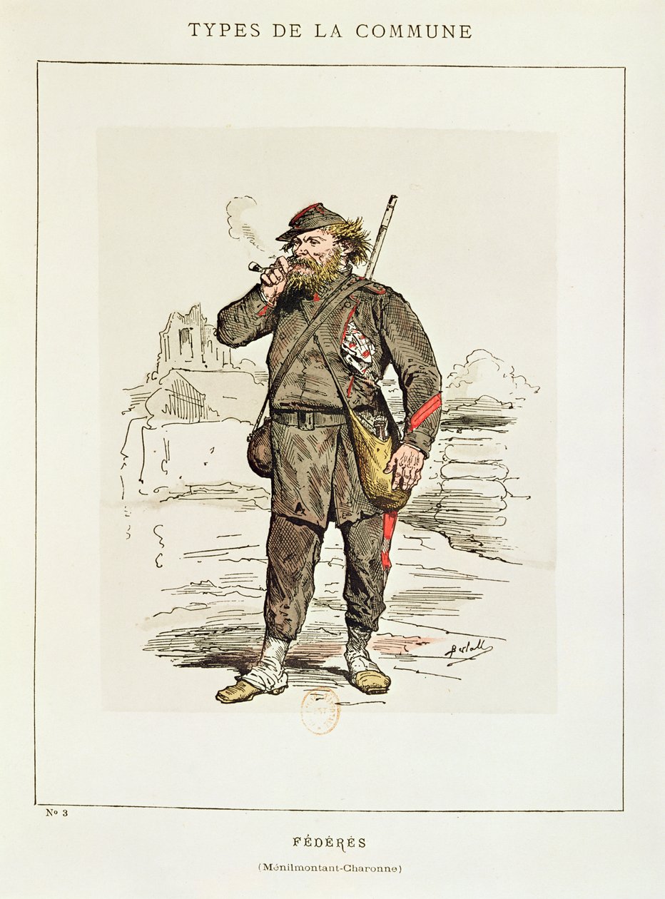 Personagens da Comuna de Paris - um Federe de Menilmontant-Charonne, 1871 de Charles Albert d Arnoux Bertall