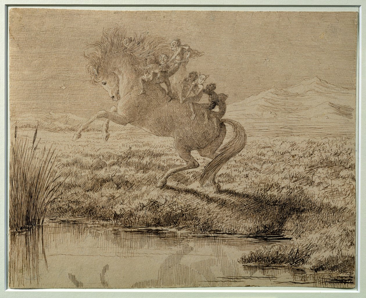 O Escape (caneta e tinta) de Charles Altamont Doyle