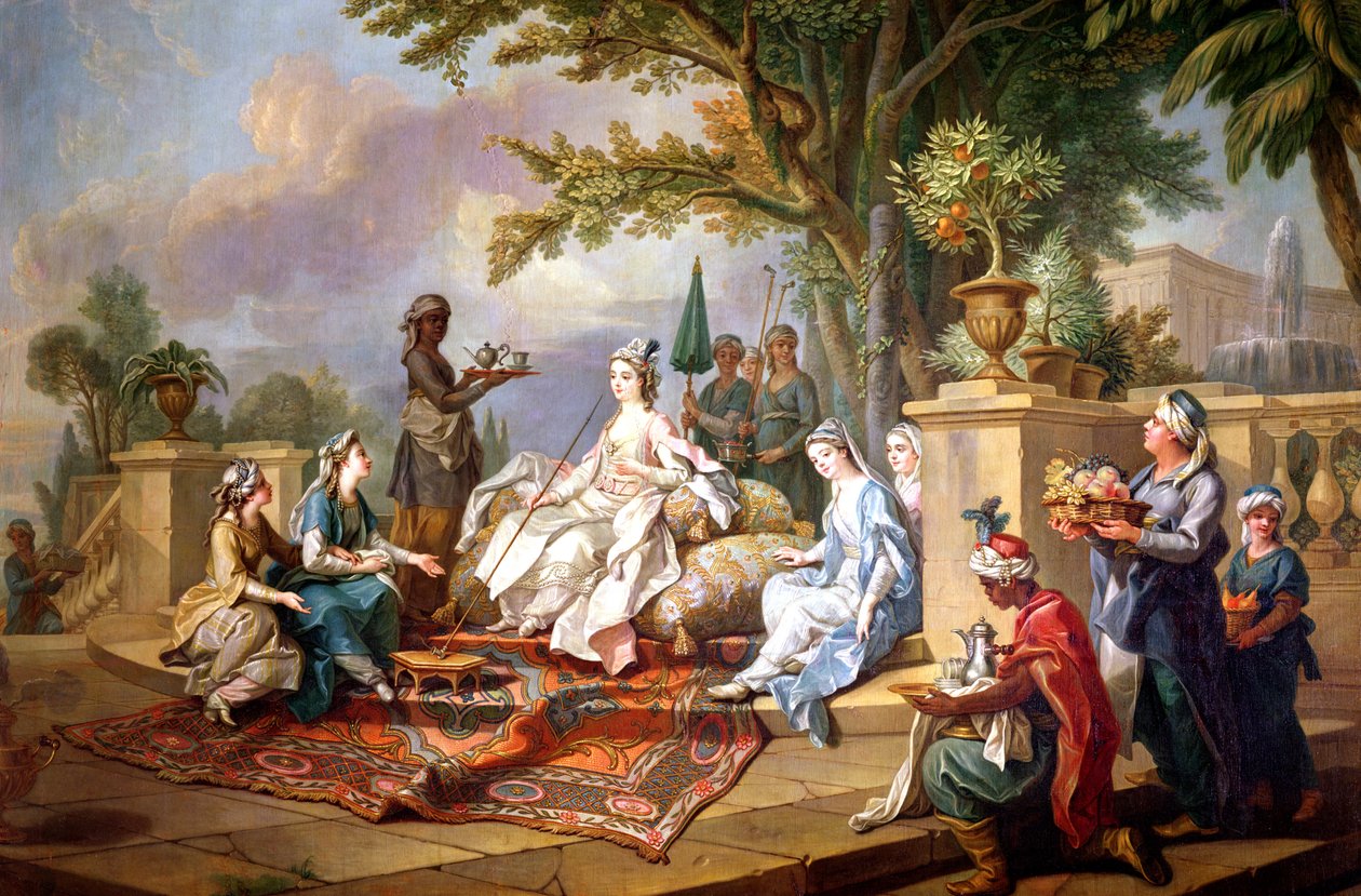 A Sultana Servida por seus Eunucos de Charles Amedee Philippe van Loo