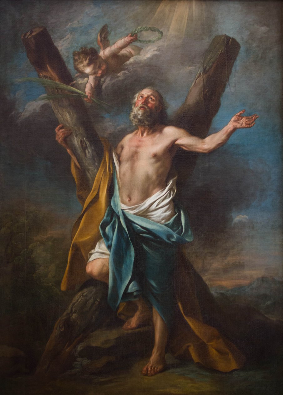 St. Andrew abraçou sua cruz de Charles André van Loo