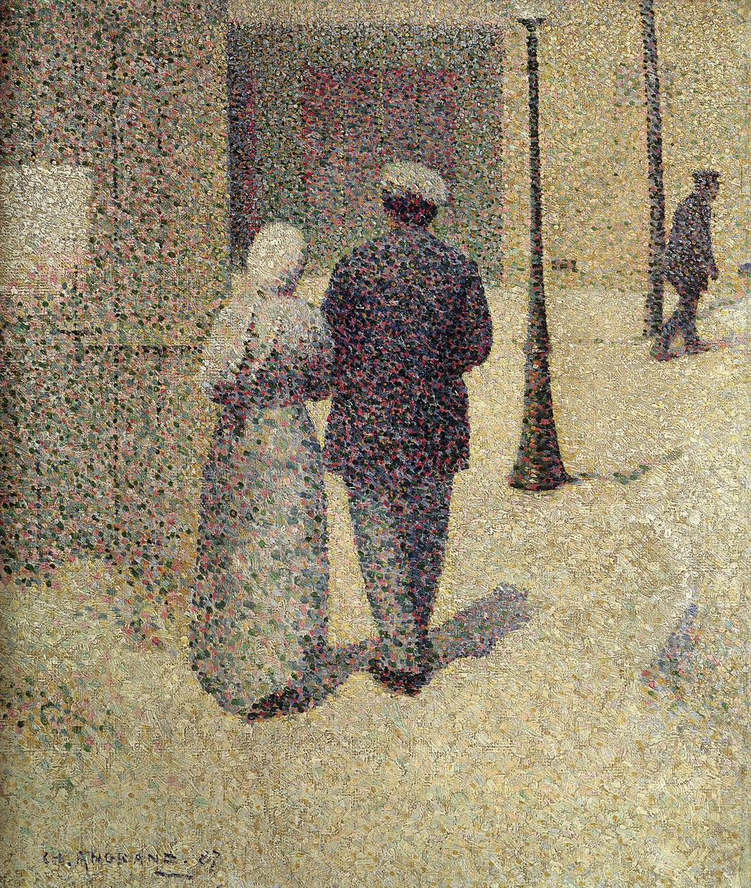 Um casal na rua, 1887 de Charles Angrand