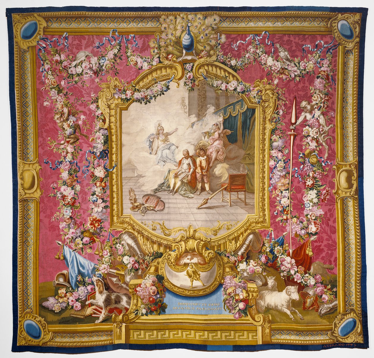 Dom Quixote é curado de sua loucura pela sabedoria, 1773 (seda e lã) de Charles Antoine Coypel