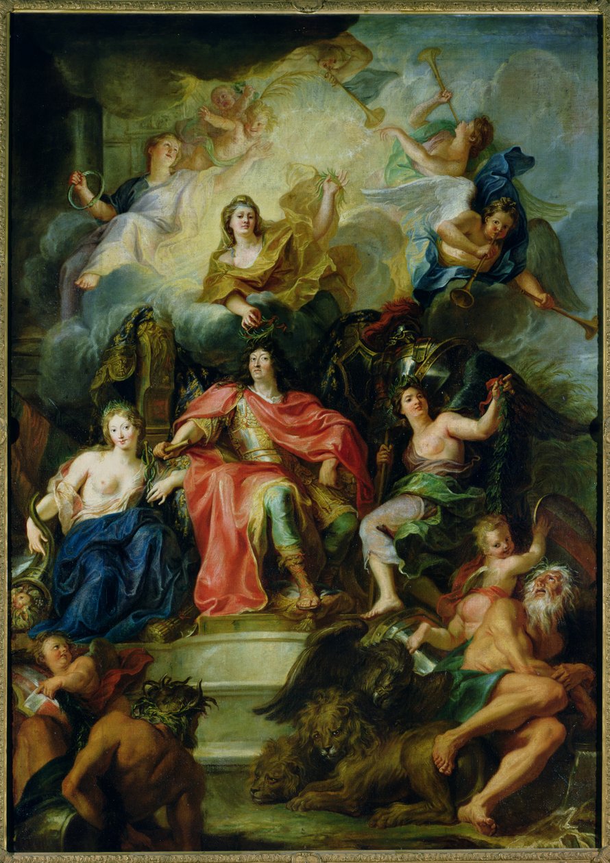 Luís XIV (1638-1715) coroado pela glória, c.1686 de Charles Antoine Coypel