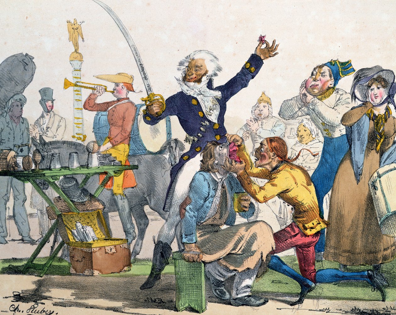 &39;Toothache&39;, caricatura de &39;Comic Album of Pathology&39;, 1823 de Charles Aubry