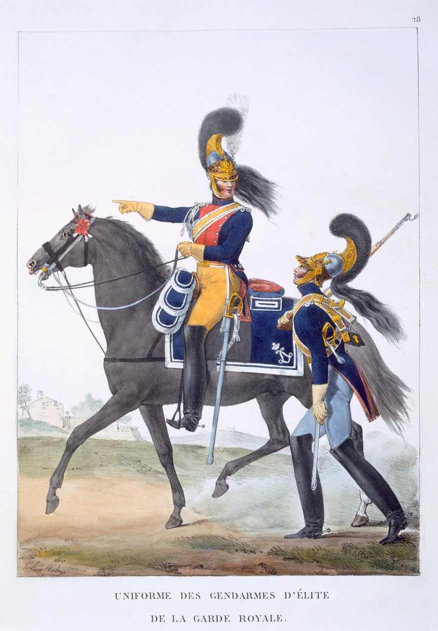 Uniforme do Gendarme de Elite da Guarda Real, 1823 de Charles Aubry