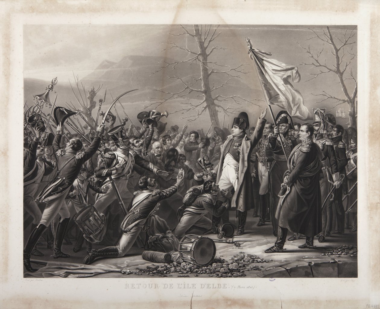 Retorno da ilha de Elba, 7 de março de 1815, gravado por Jeuzet de Carl von Steuben