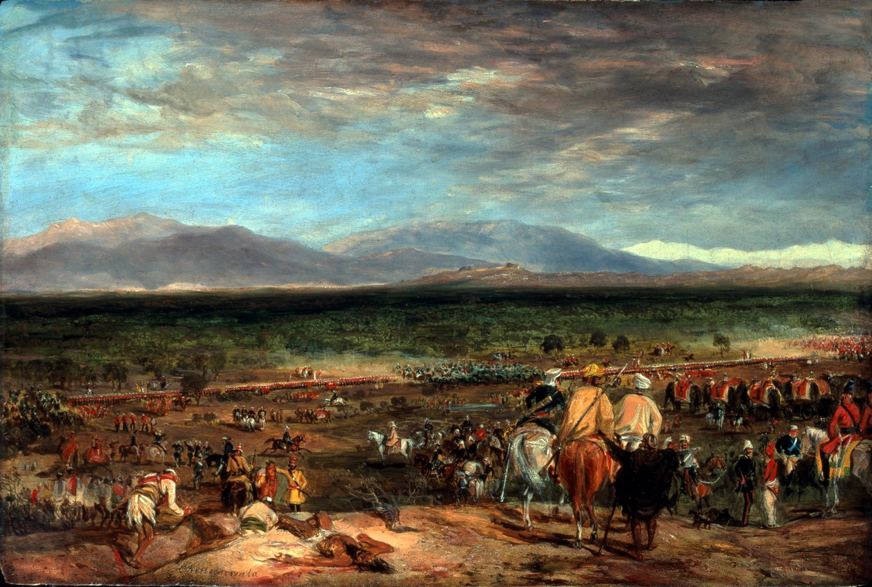 A Batalha de Chilianwala, Índia, 13 de janeiro de 1849, c.1849 de Charles Becher Young