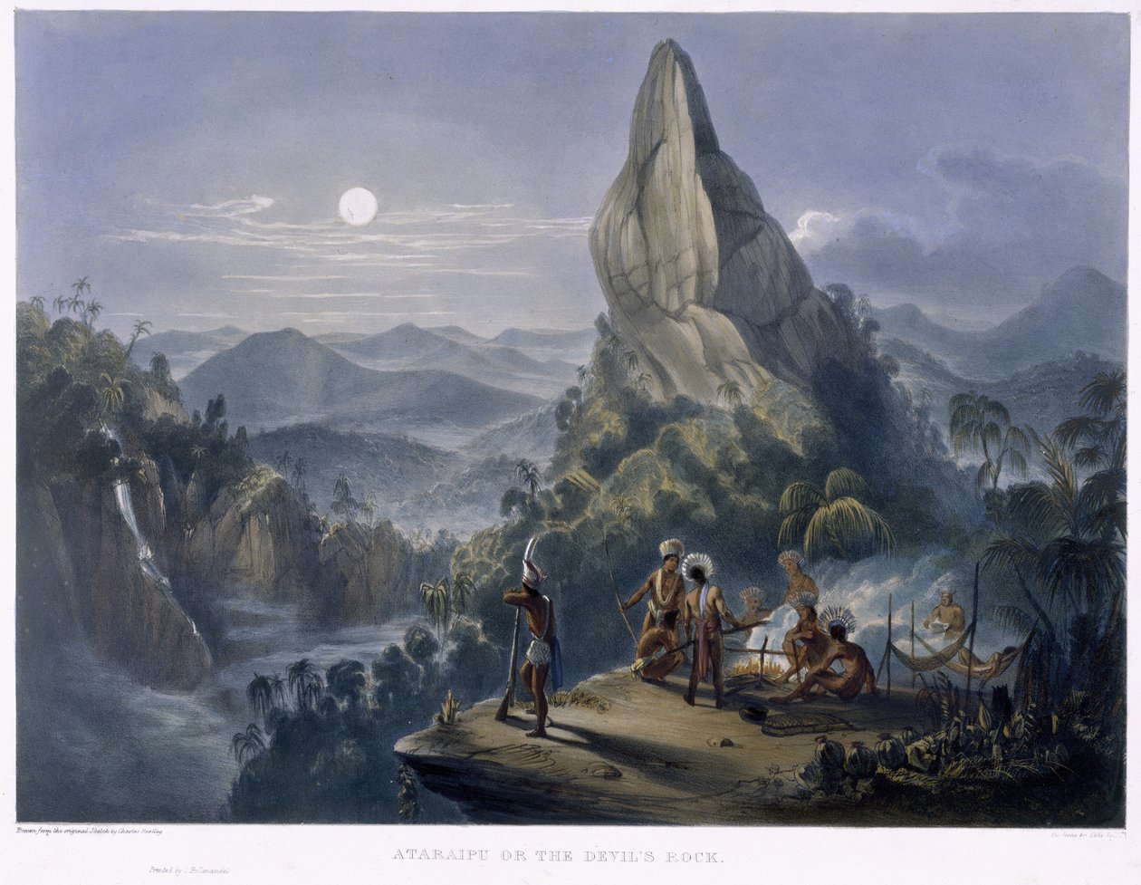 Ataraipu ou a rocha do diabo, de "vistas no interior de Guiana", gravadas por Coke Smith, bar. por Ackermann, 1840 de Charles Bentley