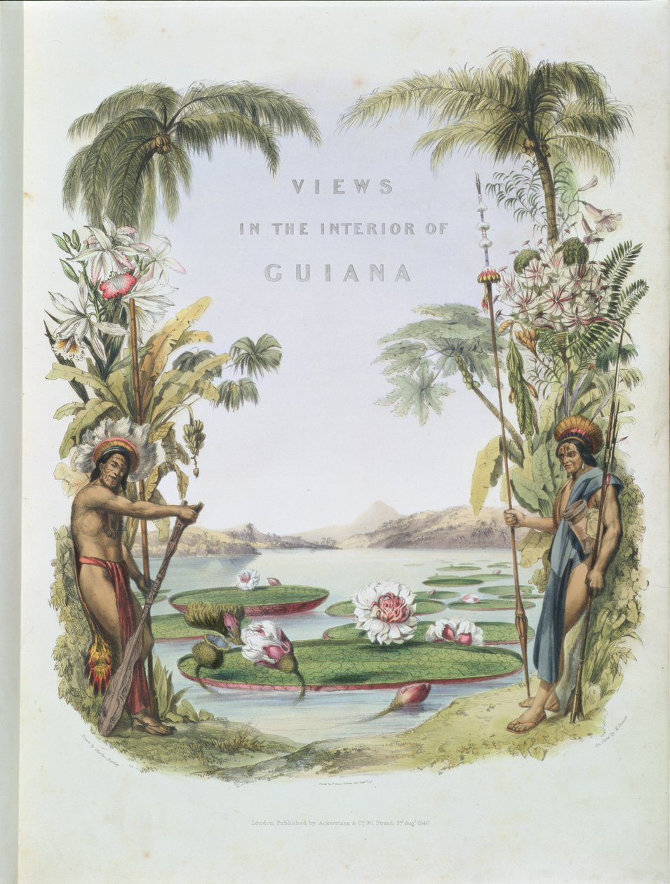 Frontispício para &39;Vistas no Interior da Guiana&39;, gravado por M. Gauci (fl.1810-46) pub. por Ackermann, 1840 de Charles Bentley