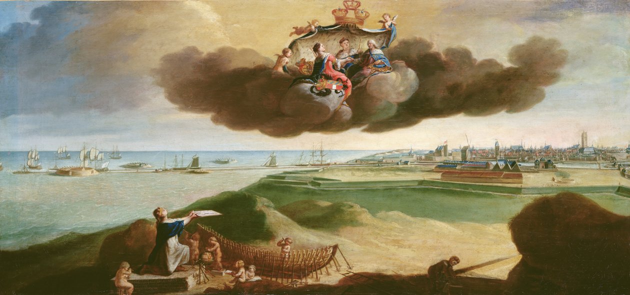 A cidade de Dunquerque, apresentando o plano para a sua renovação para Louis XV (1710-74) 1758 de Charles Carlier