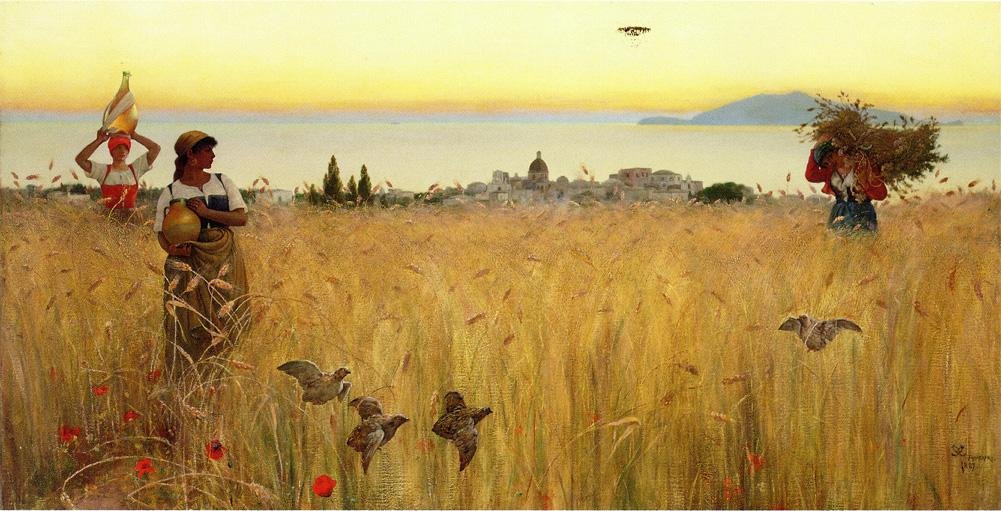 Mulheres nos campos de trigo, Anacapri de Charles Caryl Coleman