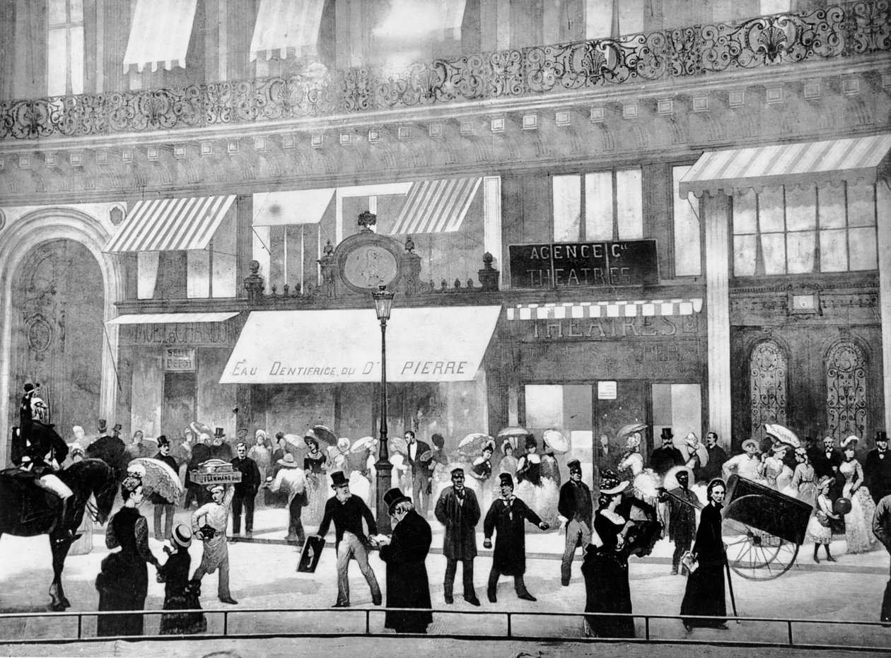 Os Boulevards de Paris, detalhe de um panorama O All Paris para a Exposição Universal de 1889 de Charles Castellani
