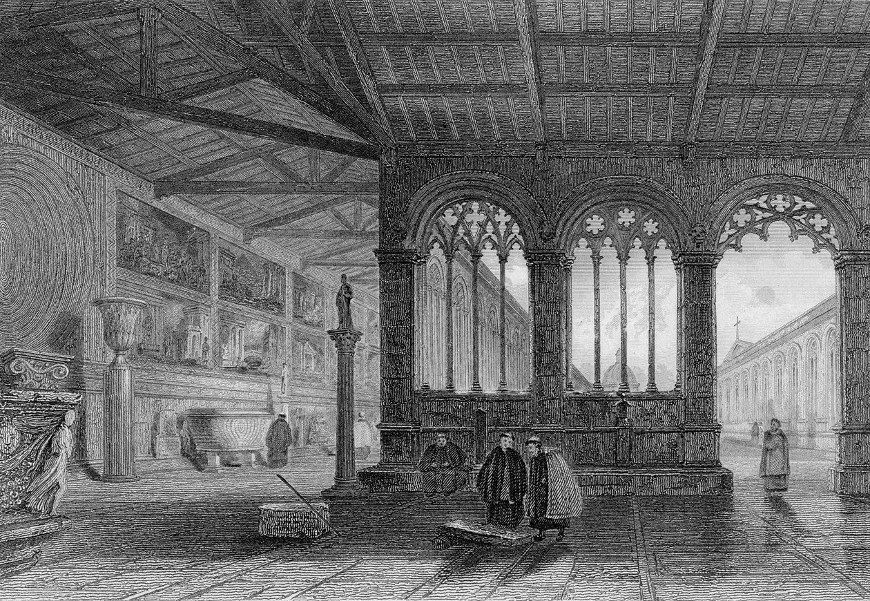 Campo Santo, Pisa, gravado por Edward Find de Charles Cattermole