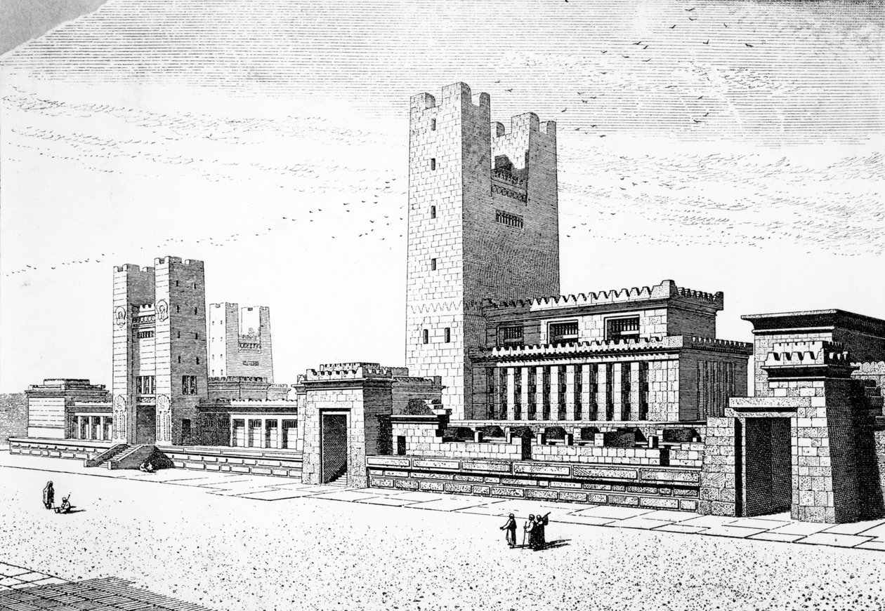 Reconstrução do Templo de Salomão em Jerusalém, 1887 de Charles Chipiez