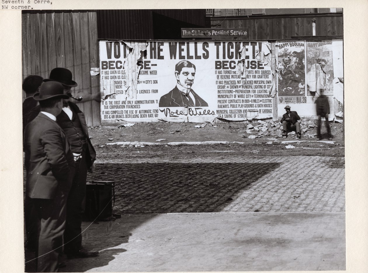 Billboard anuncia campanha de Rolla Wells para prefeito de Charles Clement Holt