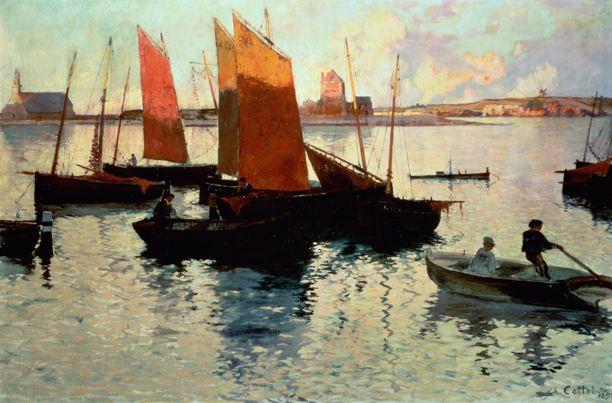 Luz da noite no porto de Camaret, 1892 de Charles Cottet