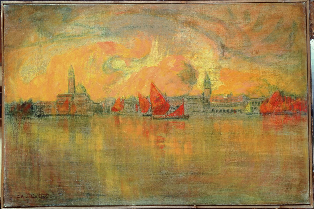 Vista de Veneza do mar, 1896 de Charles Cottet