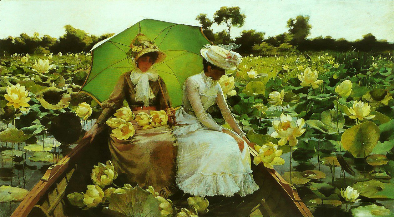 Lotus LiliesnFrancais: Nenupharsn de Charles Courtney Curran