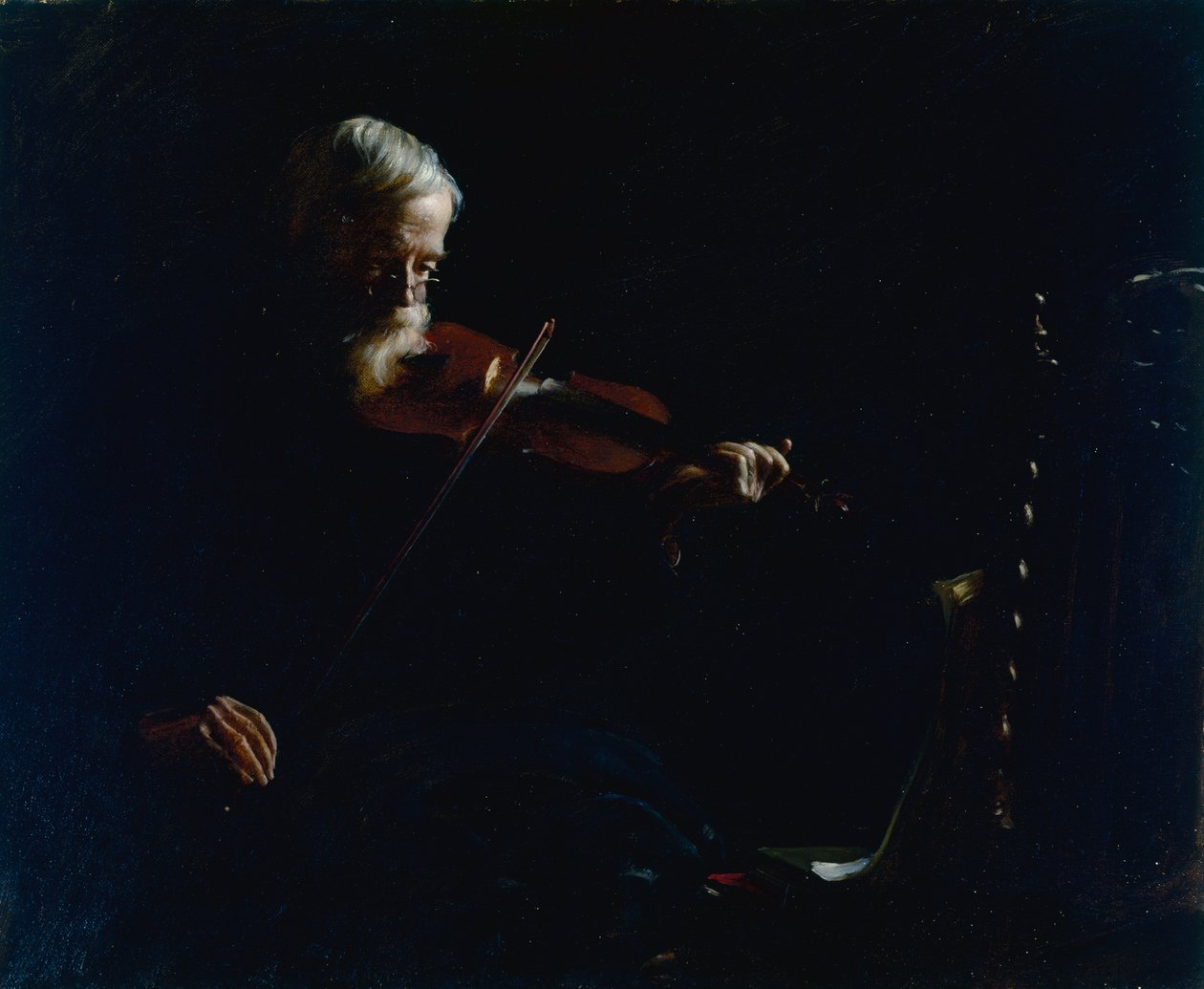 Velho violinista de Charles Courtney Curran