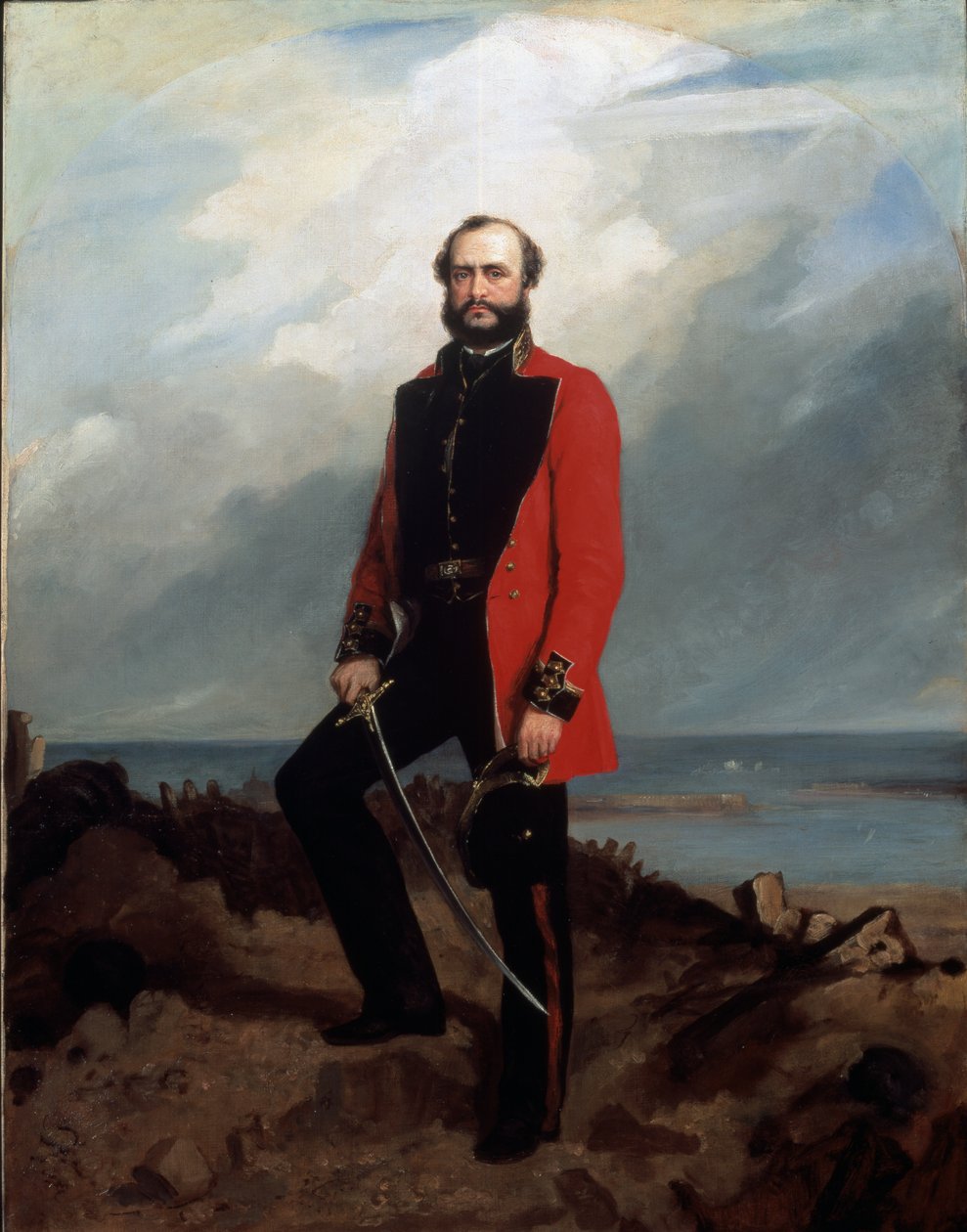 Major-General Charles Ashe Windham (1810-70) Coldstream Guards, em frente ao Redan, Sebastopol, 1855 de Charles Couzens
