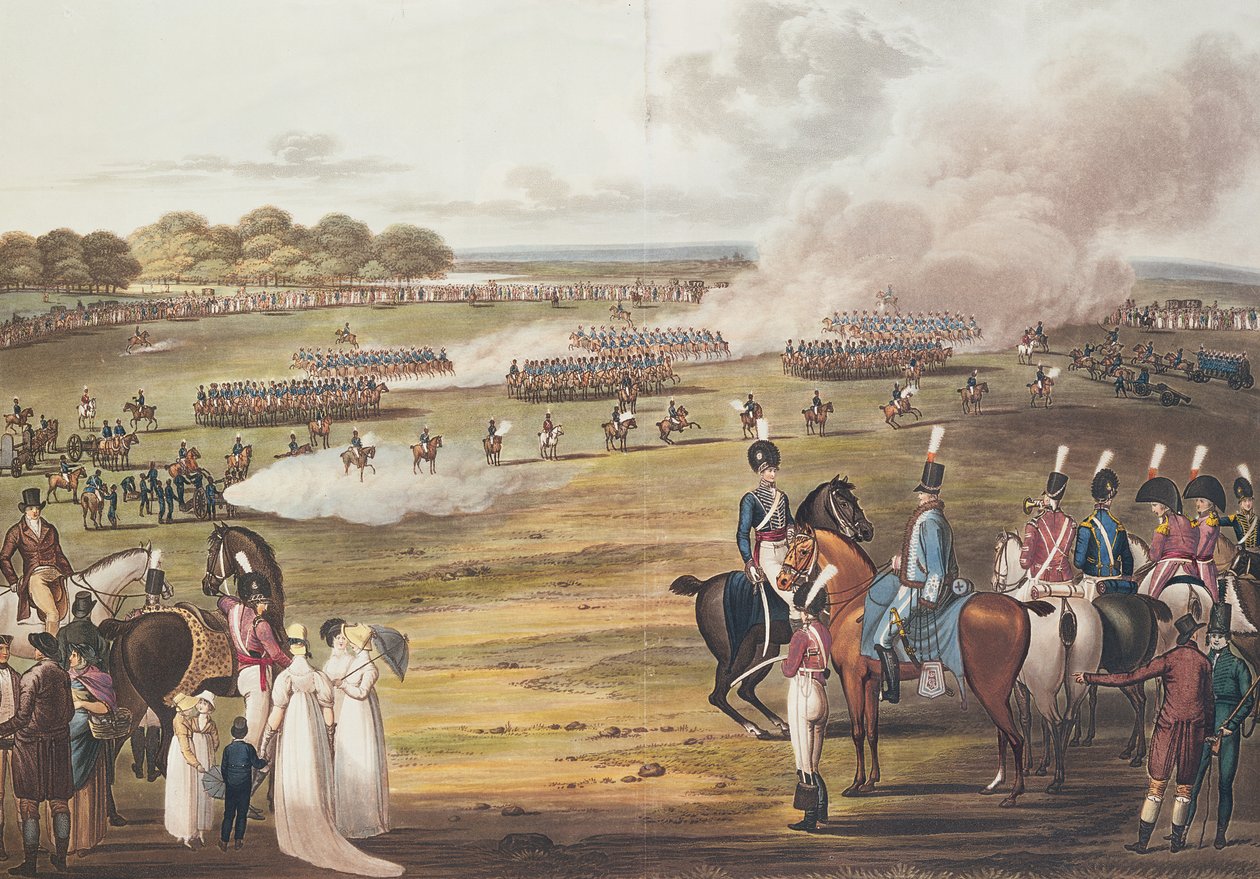 Vista da Cavalaria Voluntária de Londres e da Artilharia Aérea, 1805 de Charles Cranmer